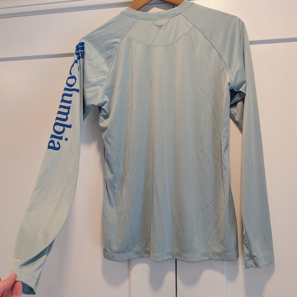 COLUMBIA PFG Men's Light Blue Long Sleeve Sports Tee Shirt Size Medium - Picture 6 of 8